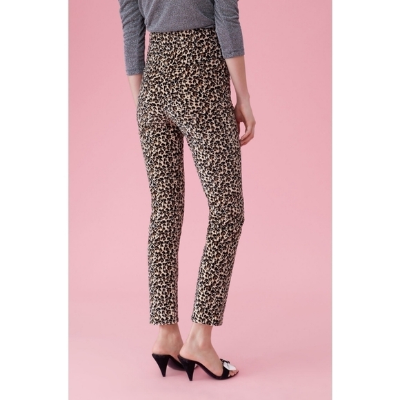 Rebecca Taylor Leopard Print Velveteen Pant sz 4 - Picture 2 of 8